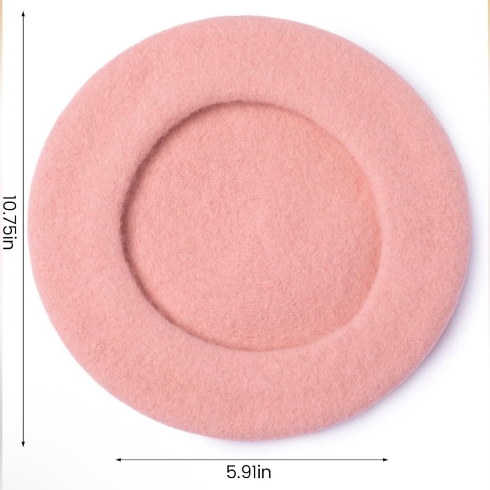 Beret French Style Beret Cap Pink LP Patch New - Picture 3 of 5